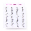 Tarnish Resistant 304 Stainless Steel Greek Alphabet Stud Earrings STAS-D007-07P-22-3
