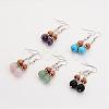 Natural or Synthetic Natural & Synthetic Mixed Stone Dangle Earrings EJEW-JE02106-1