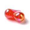 UV Plating Rainbow Iridescent Opaque Acrylic Beads X-OACR-E010-04-4