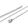 12Pcs 1.8MM 304 Stainless Steel Textured Cable Chain Necklaces for Men Women NJEW-H093-18P-05-5