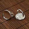 18mm Clear Domed Glass Cabochon Cover and Brass Pad Ring Bases for DIY Portrait Ring Making DIY-X0130-S-4
