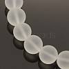 Frosted Transparent Round Glass Beads Strands FGLA-P002-6mm-03-2