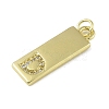 Brass Micro Pave Clear Cubic Zirconia Pendants KK-P266-06G-D-2
