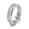 304 Stainless Steel Micro Pave Clear Cubic Zirconia Finger Rings WGF1140-02-1