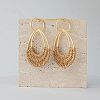 Woven Teardrop Alloy Raffia Stud Dangle Earrings FS-WG09963-02-1