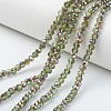 Electroplate Transparent Glass Beads Strands EGLA-A034-T6mm-R-2