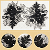 2Pcs Polyester Paillette Embroidered Cloth Sew on Patches PATC-CY0001-01B-6