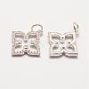 Brass Micro Pave Grade AAA Cubic Zirconia Pendants ZIRC-G090-44P-NR-1