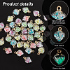 50Pcs 5 Colors Luminous Glass Pendants GLAA-PH0002-59-4