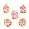 Real 18K Gold Plated Brass Inlaid Cubic Zirconia Charms ZIRC-L100-073G-06-1