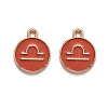 Alloy Enamel Pendants ENAM-S124-01B-12K-1