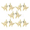 Colorful Cubic Zirconia Butterfly Stud Earrings EJEW-H092-04G-3