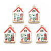 Rack Plating Alloy Enamel Pendants ENAM-T011-159B-1