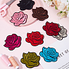 18Pcs 9 Colors Flower Embroider Self-adhesion Thread Iron on & Sew On Patches DIY-CY0001-22-3