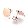 Ion Plating(IP) 304 Stainless Steel Stud Earring Findings STAS-G178-02RG-10mm-2