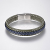 Braided Leather Cord Bracelets BJEW-H561-07-2