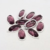 Silver Color Plated Brass Glass Pendants GLAA-J047-04S-1