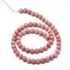 Natural Rhodonite Round Bead Strands X-G-P072-38-8mm-2