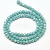 Faceted Round Full Rainbow Plated Electroplate Glass Beads Strands EGLA-J130-FR03-2