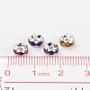 Brass Acrylic Rhinestone Spacer Beads X-RSB6mm-4