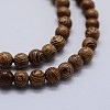 Natural Wenge Wood Beads Strands WOOD-F006-02-6mm-3