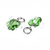 Faceted Transparent Glass Charms GLAA-T024-06G-3