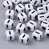 White Opaque Acrylic Beads X-MACR-R869-02I-1