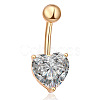 Brass Cubic Zirconia Belly Rings WGBA42D-02-2