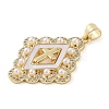 Brass Micro Pave Clear Cubic Zirconia Pendants KK-Q813-16A-G-2