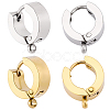 16Pcs 2 Colors 304 Stainless Steel Huggie Hoop Earrings Findings STAS-BBC0009-68B-1