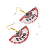1 Pairs Acrylic Fan Dangle Earrings EJEW-TADJ0001-01-2