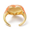 Brass Enamel Cuff Rings RJEW-P023-21G-4