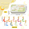 Handmade Lampwork Moon Pendant Locking Stitch Markers HJEW-NB00131-2