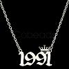 Crown Birth Year 201 Stainless Steel Pendant Necklaces for Women FS-WG4E8F2-52-1