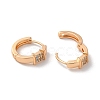 Brass Hoop Earrings with Rhinestone EJEW-K256-55KCG-2