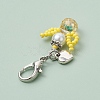 Angel Glass Seed Beads Pendant Decorations HJEW-MZ00109-02-4
