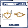 2Pcs Long-Lasting Plated Brass Micro Pave Cubic Zirconia Charms ZIRC-LP0001-60G-2