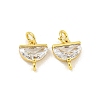Brass with Clear Cubic Zirconia Pendant Bail KK-G490-05G-1