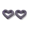 Heart Shape Polymer Clay Rhinestone Beads CLAY-NH0001-09A-06-1
