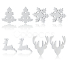 4 Pairs 4 Style Christmas Tree & Deer & Snowflake Exquisite Stainless Steel Stud Earrings for Women EJEW-AN0002-38-2