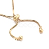 Brass Pave Clear Cubic Zirconia Rectangle Box Chain Slider Bracelets BJEW-YWC0002-05B-G-3