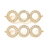 Brass Micro Pave Clear Cubic Zirconia Connector Charms CU-CBA4579-07G-A-1