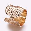 Cuff Brass Pad Finger Ring Settings KK-E703-01KCG-2