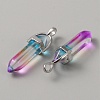 Glass Double Terminal Pointed Pendants G-WH0016-41E-2