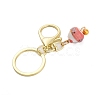 Fortune Cat Porcelain Pendant Keychain KEYC-G064-03E-3