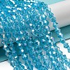 Electroplate Glass Beads Strands EGLA-Q118-6mm-B05-4