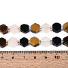 Natural Obsidian & Citrine & Tiger Eye Beads Strands G-N358-03A-05-5