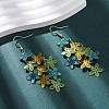 430 Stainless Steel Flower Dangle Earrings EJEW-A137-07P-03-2