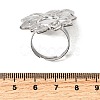 Adjustable 304 Stainless Steel Open Cuff Ring Components STAS-P403-01G-P-3