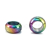 Ion Plating(IP) Frosted 201 Stainless Steel European Beads STAS-B020-13M-2